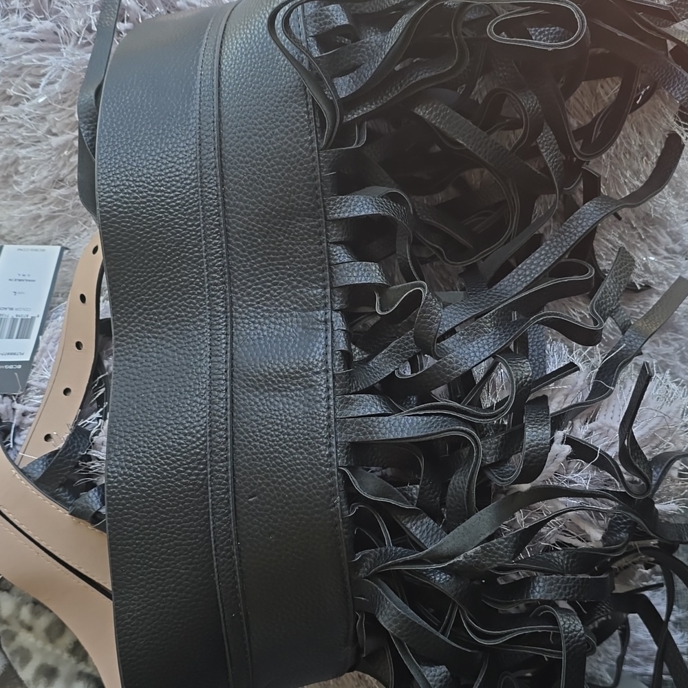 Bcbg fring belt two buckles in front. Never Worn, New. size large